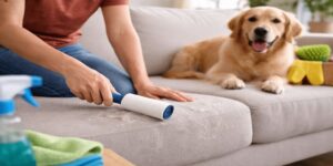 پاککردنەوەی مووی ئاژەڵە ماڵیەکان بە ئامێری لابردنی لینتی ڕۆلەر هەڵەی پاککردنەوەی ماڵه